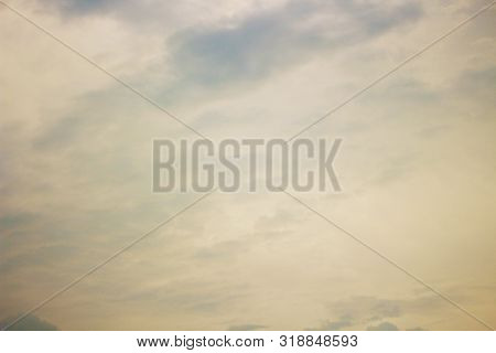 Bright Blue Cloudy Sky With White Cloud