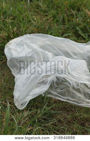 Plastic Pollution - Polythene Is Lying Down In The Grass