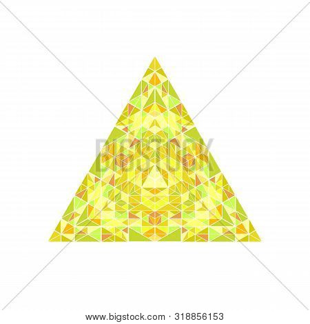 Isolated Ornate Mosaic Triangle Symbol Template - Geometric Colorful Geometrical Abstract Vector Des