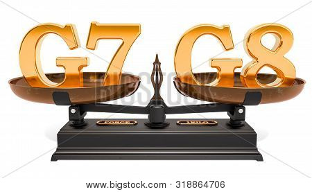 G7 Or G8 Concept. 3d Rendering Isolated On White Background