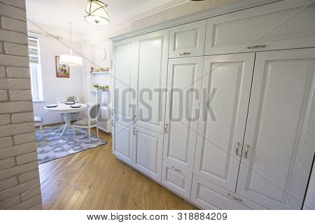 Belarus, Gomel City, February 25, 2019. Apartment In A Panel House.fragmant Of The Corridor Interior