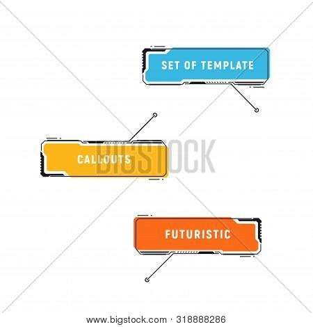 Digital Futuristic Callouts Templates. Layout Element Callouts For Business Infographics. Vector Ill