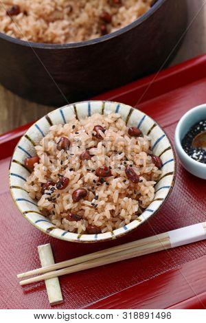 Sekihan, steamed sticky rice with red beans, Japanese food