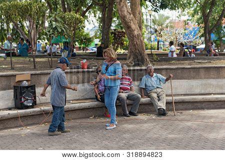 Couple Dancing In The Miguel De Cervantes Saavedra Park In David Panama