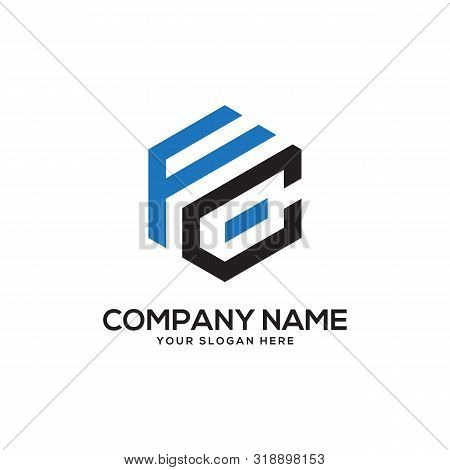 Fc Initial Letter Logo Inspiration, F And C Combination Logo Vector With Hexagonal Idea