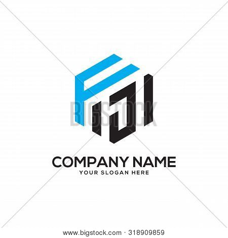 Fj Initial Letter Logo Inspiration, F And J Combination Logo Vector With Hexagonal Idea
