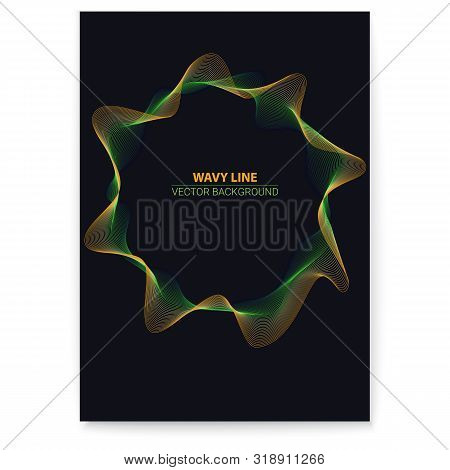 Modern Poster With Radial Vignettes. Dynamic Flow On Dark Background With Place For Text. Abstract C