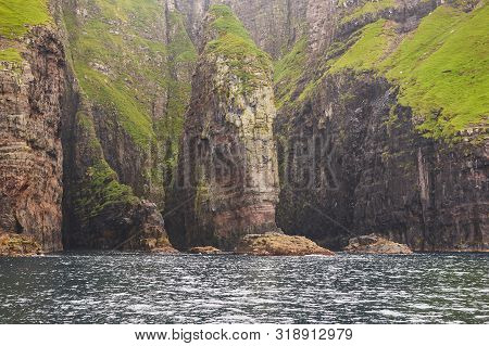 Faroe Islands Sea Cliffs In Vestmanna Area. Streimoy Island, Denmark