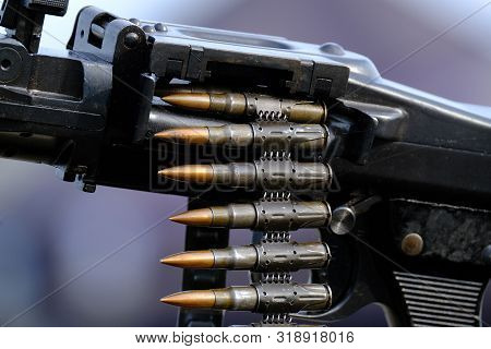 7.92 Mm Mauser Rounds Linked For Use In German Second World War Mg34 Machine Gun.