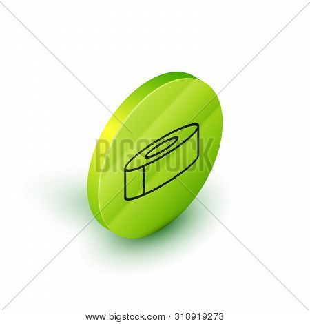 Isometric Line Scotch Icon Isolated On White Background. Roll Of Adhesive Tape For Work And Repair. 