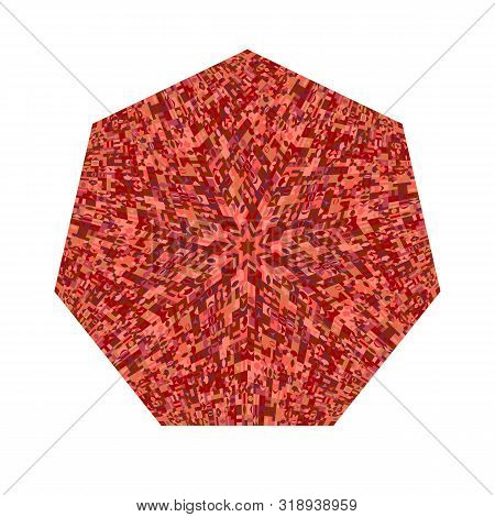 Abstract Colorful Tiled Mosaic Heptagon Symbol - Ornamental Geometrical Heptagonal Vector Element Fr