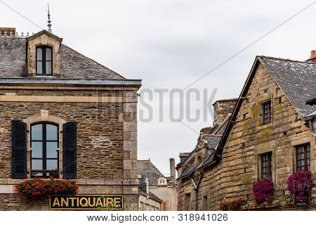 Rochefort-en-terre , France - July 26, 2018: View Of The Picturesque Medieval Village, One Of The Mo