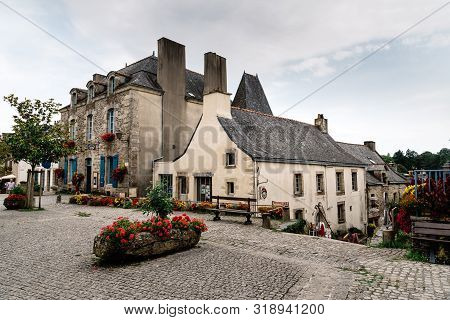 Rochefort-en-terre , France - July 26, 2018: View Of The Picturesque Medieval Village, One Of The Mo