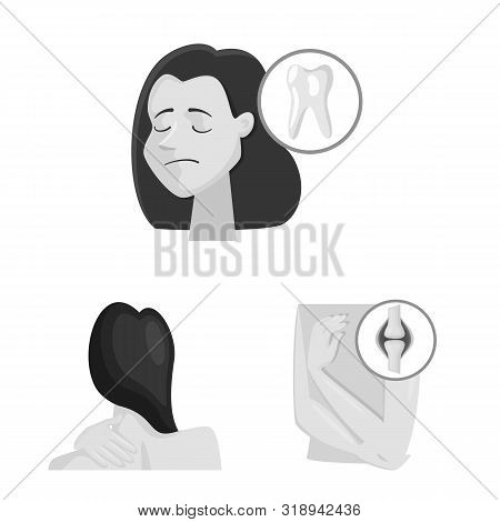 Vector Design Of Suffering And Injury Logo. Set Of Suffering And Damage Stock Symbol For Web.