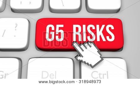G5 Cellular Technology Risks. 3d Render Illustration.