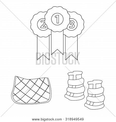 Vector Illustration Of Horseback And Equestrian Icon. Set Of Horseback And Horse Vector Icon For Sto