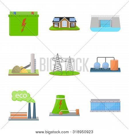Vector Design Of Ecology And Nature Logo. Set Of Ecology And Planet Stock Vector Illustration.