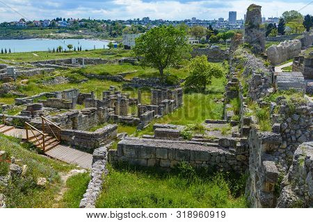 The Ansient Ruins Of Chersonesos . Sevastopol . Crimea .