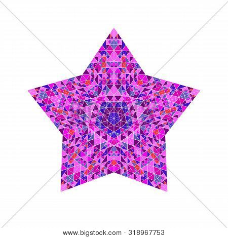Abstract Isolated Polygonal Tiled Mosaic Star Symbol - Geometric Geometrical Colorful Vector Element