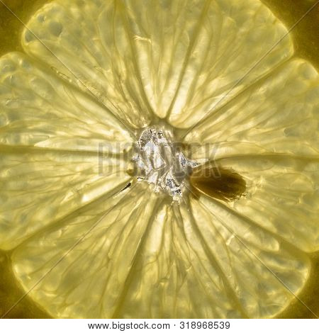 A Yellow Backlit Translucent Lemon Segment Pattern