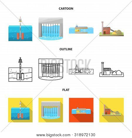 Vector Design Of Source And Environment Sign. Collection Of Source And Bio Stock Symbol For Web.