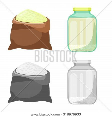 Vector Design Of Crop And Ecological Logo. Set Of Crop And Cooking Stock Vector Illustration.