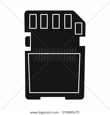 Vector Illustration Of Card And Microsd Logo. Set Of Card And Data Stock Symbol For Web.