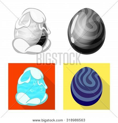 Vector Illustration Of Animal And Prehistoric Icon. Set Of Animal And Cute Vector Icon For Stock.