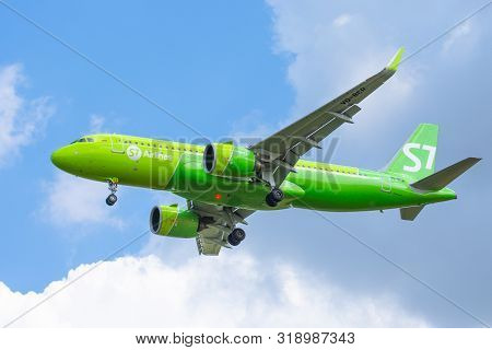 Airbus A320 Neo S7 Airlines, Airport Pulkovo, Russia Saint-petersburg. 10 August 2019