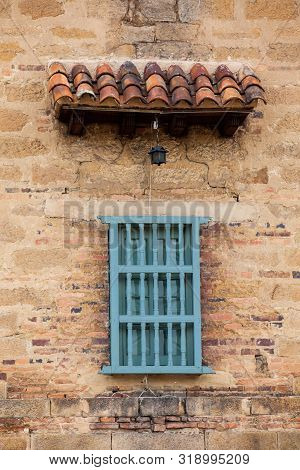Detail Of The Walls And Windows Of The Historical Cloister Of Our Lady Of Mongui