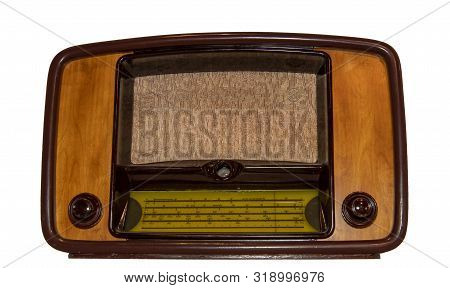Mid 20th Century Radio Receiver - Isolated On White