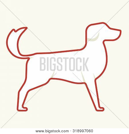 Alert Dog Icon In Geometric And Lineal Style.