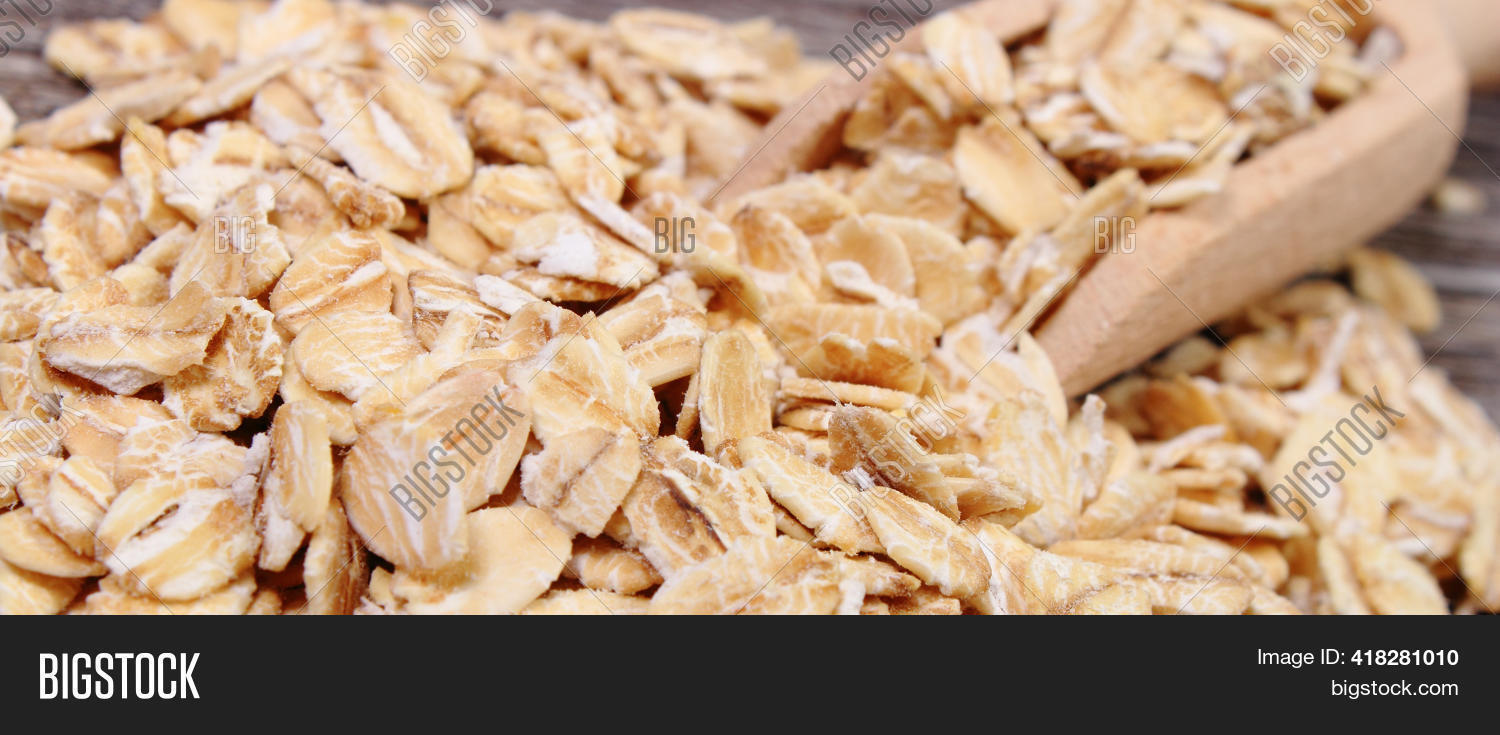 Oat Rocks Heap Oat Flakes Wooden Image & Photo (Free Trial) | Bigstock