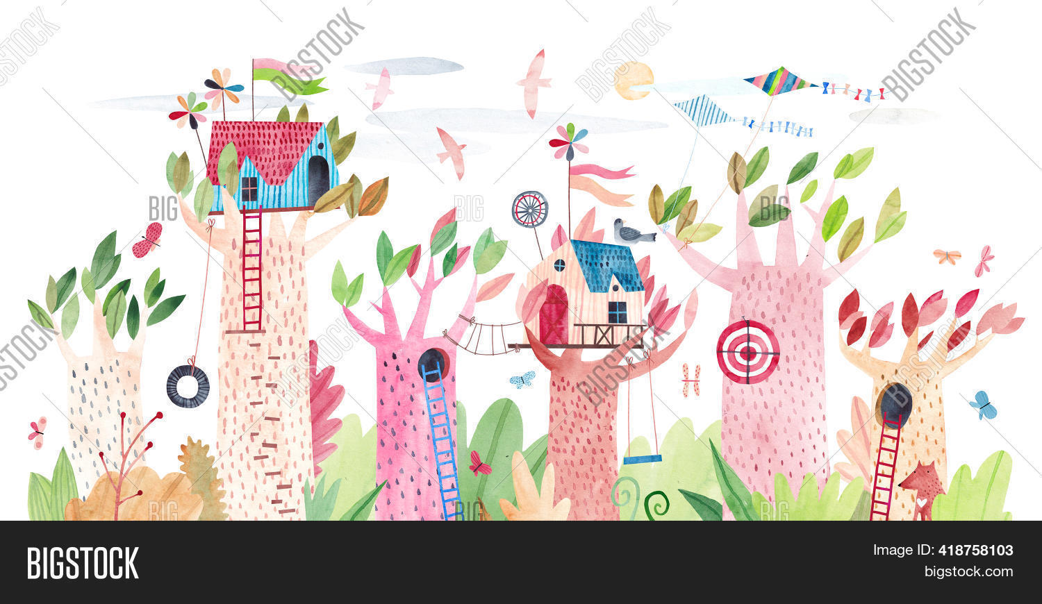 Cute Children Tree Image & Photo (Free Trial) | Bigstock