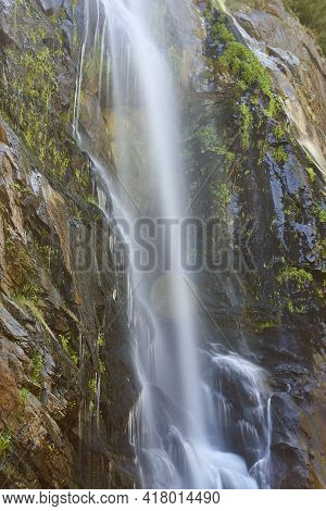 Waterfall Detail In Galicia, Fervenza De Toxa. Ribeira Sacra. Spain