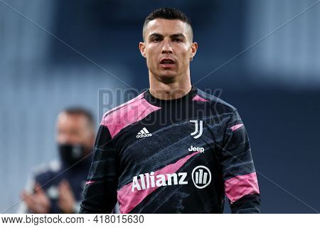 Torino, Italy. 21 April 2021. Cristiano Ronaldo Of Juventus Fc  During The Serie A Match Between Juv