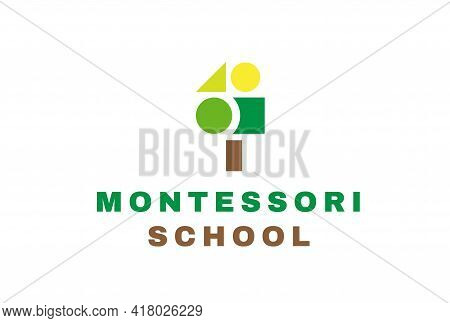 Montessori Logotype. Public School And Kindergarten Logo.