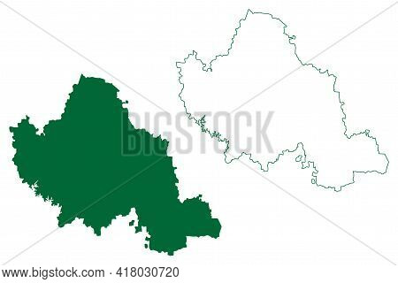 Mandya District (karnataka State, Republic Of India, Mysore Division) Map Vector Illustration, Scrib