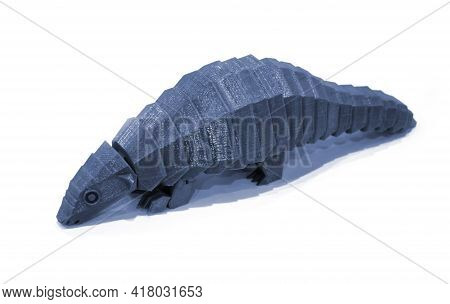 Abstract Object Printed By 3d Printer On White Background.