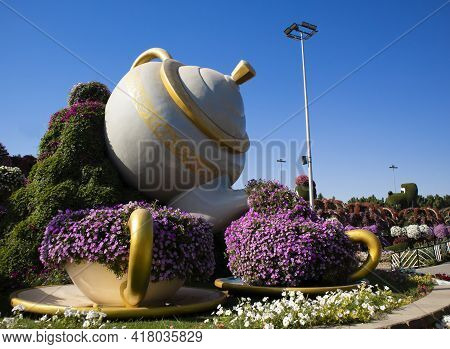 Dubai, United Arab Emirates, April 9, 2021, Dubai Miracle Garden Located In The District Of Dubailan