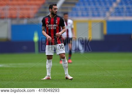 Milano, Italy. 18th April 2021. Hakan Calhanoglu Of Ac Milan  During The Serie A Match Between Ac Mi