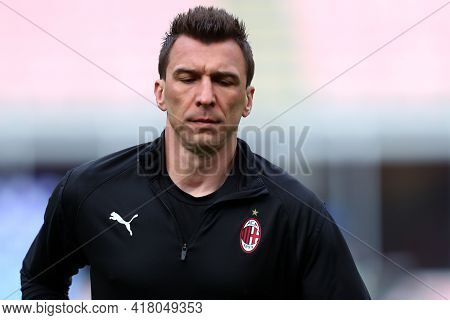 Milano, Italy. 18th April 2021. Mario Mandzukic Of Ac Milan  During The Serie A Match Between Ac Mil