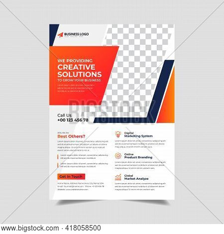 Corporate Flyer Design Template, Creative Business Trendy Flyer Template Design, Vector Template Fly
