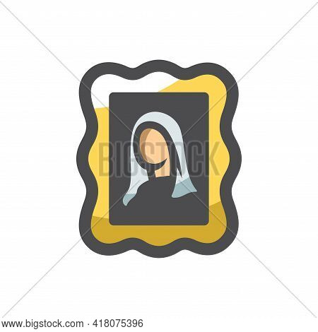 Saint Woman Holy Picture Vector Icon Cartoon Illustration