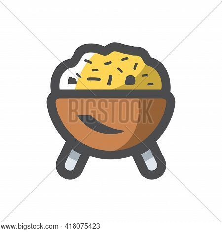Dish Pilaf Rise Vector Icon Cartoon Illustration