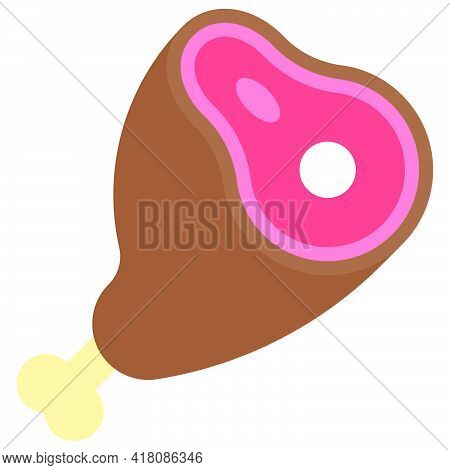 Ham Leg Icon, Supermarket And Shopping Mall Related Vector Illustration