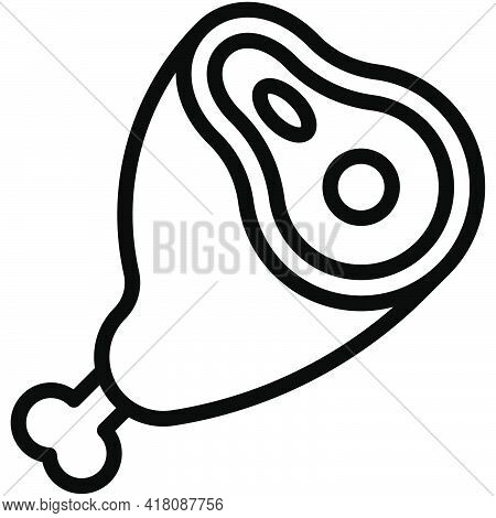 Ham Leg Icon, Supermarket And Shopping Mall Related Vector Illustration