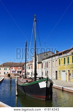 Vista de Comacchio, Ferrara, Emilia Romagna, Itália