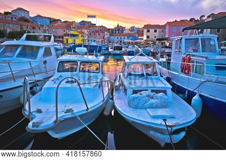 Fishermen Village Of Sali On Dugi Otok Island Evening View, Dalmatia Archipelago Of Croatia