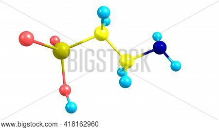 Taurine Molecular Structure Isolated On White